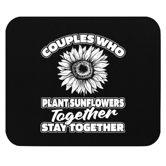 Sunflower Gardening Couple Mouse Pads