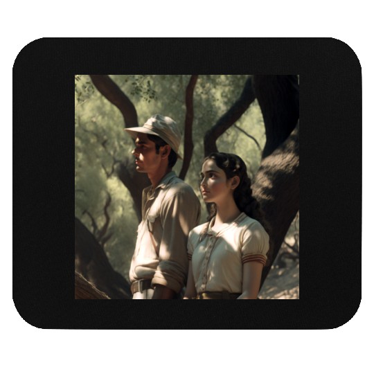 screengrab from a 1920s film scene beautiful Mouse Pads