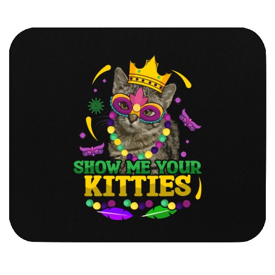 Kitten Show Cat Festival Parade Beads Mardi Gras Mouse Pads