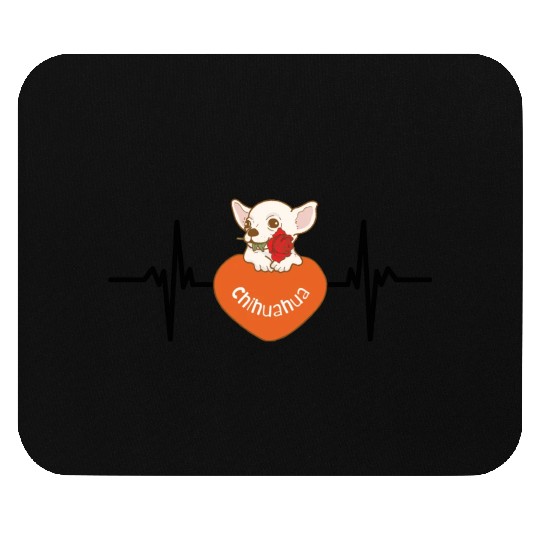 Heart Beat Chihuahua, when give the rose to belove Mouse Pads