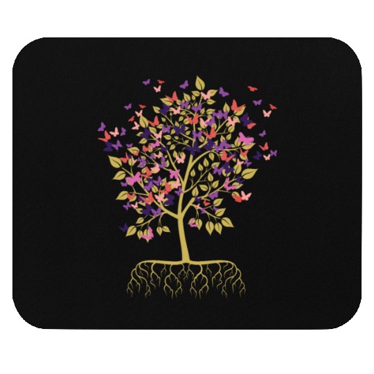 Butterfly Tree Beautiful Animal Butterflies Tree Mouse Pads