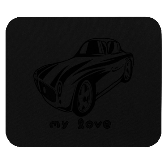 Car with typography Mouse Pads