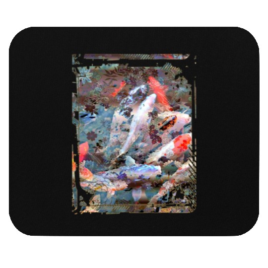 Japan Koi Fish Pond Collage Art 88 Mouse Pads