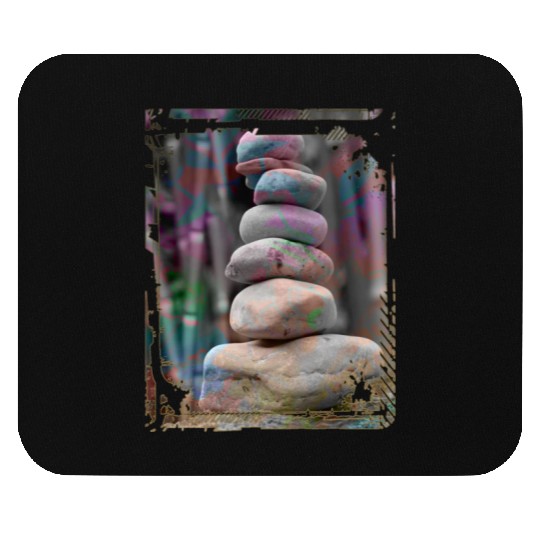 Japan Zen Buddhism Balancing Stones Rocks Bamboo Mouse Pads