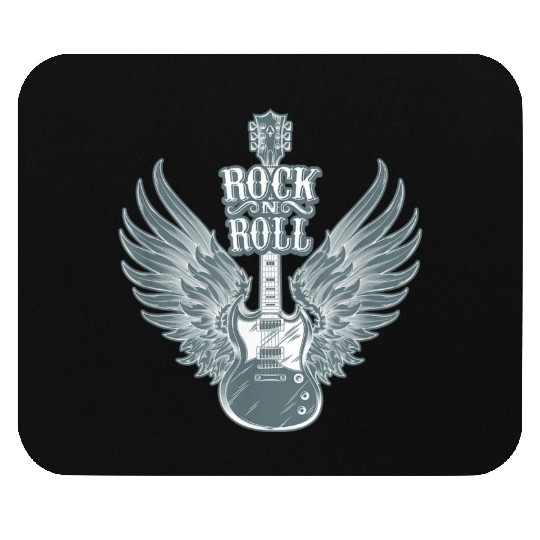 Rock N Roll Angel Wings Music Guitar Player Mouse Pads