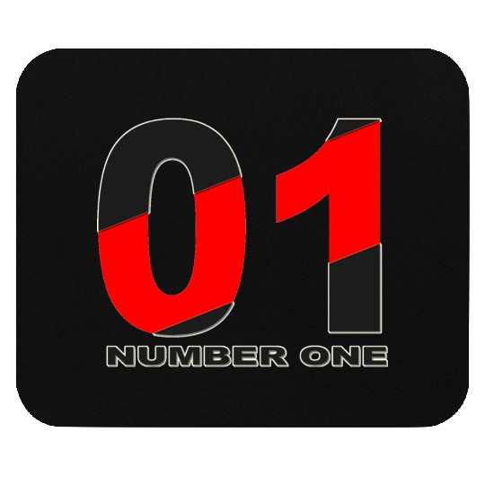 NUMBER 01 BLACK AND RED COLOR Mouse Pads