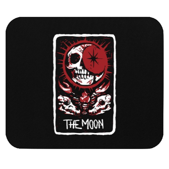 The Moon Blood Red Skeleton Skull Tarot Card Mouse Pads