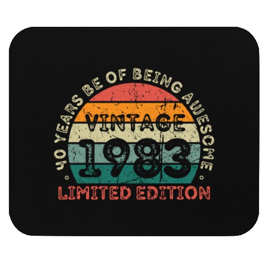 40 Years Vintage 1983 Retro 40th Birthday Mouse Pads