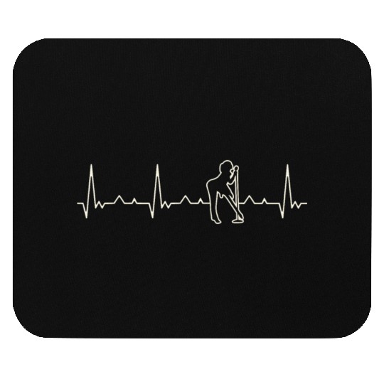 Singer Rock Girl. Heart. Love. EKG. Pulse. Beat. Mouse Pads