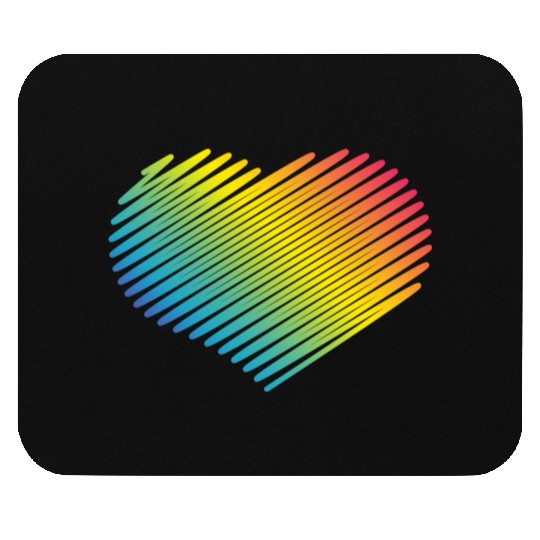Rainbow Heart (Love / Scribble / PNG) Mouse Pads