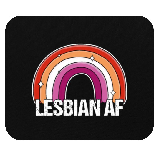 Lesbian AF Gay Girls Pride Flag Rainbow Mouse Pads