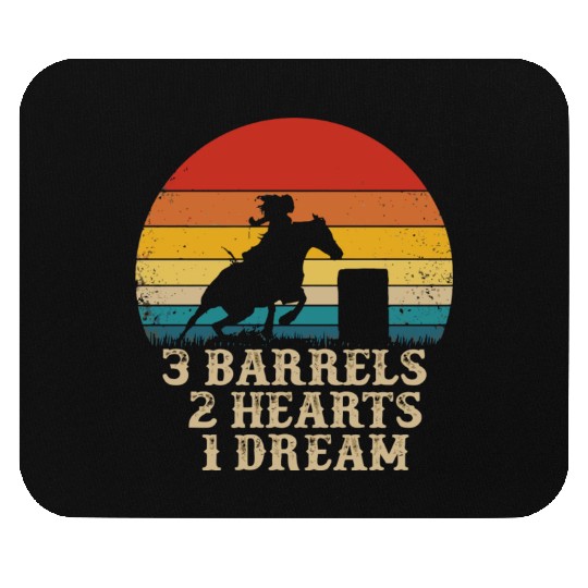 Barrel Racing Horse Riding 3 Barrels 2 Hearts 1 Dr Mouse Pads