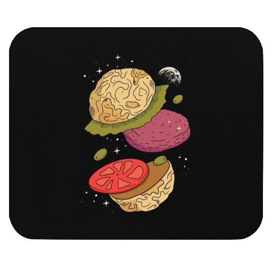 Planets burger vegetables Planets burger vegetable Mouse Pads