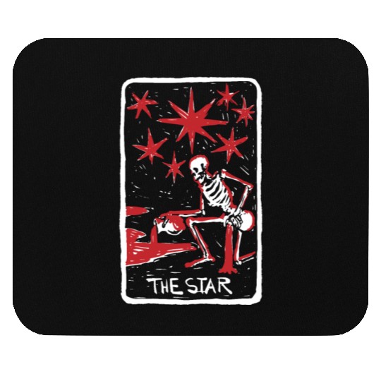 The Star Blood Red Skeleton Skull Tarot Card Mouse Pads