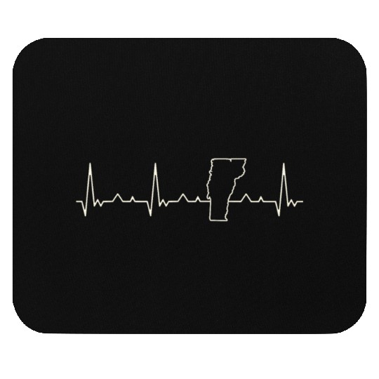 Vermont State USA. Heart. Love. EKG. Pulse. Beat. Mouse Pads