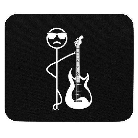 Bass Guitarist Stick Figure Funny Guitar Player St Mouse Pads