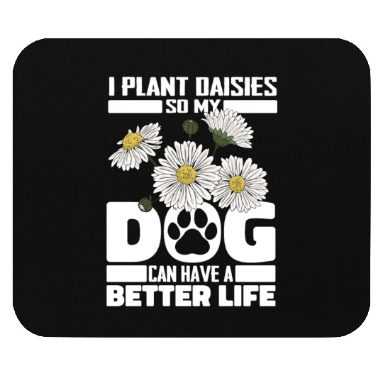 Daisy Gardening Dog Mouse Pads