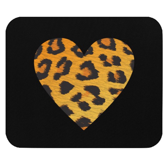Heart Leopard Print Mouse Pads