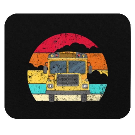 Retro Yellow School Bus for School Bus Driver andj Mouse Pads
