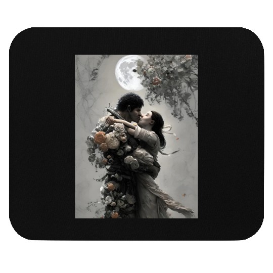 elves love fantastic design flowers and full moon Mouse Pads