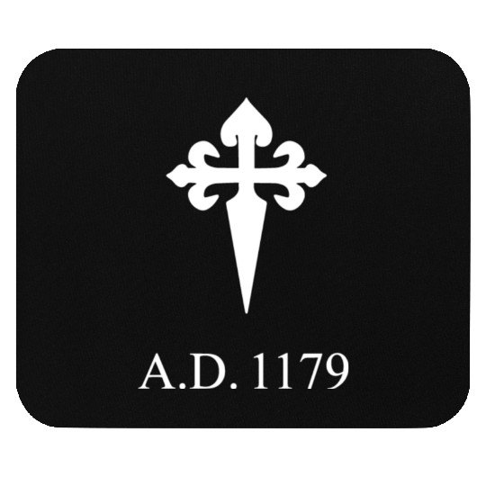 Compostela cross white Mouse Pads