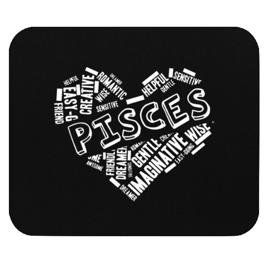 Pisces Heart Word Cloud Doodle Astrology Zodiac St Mouse Pads