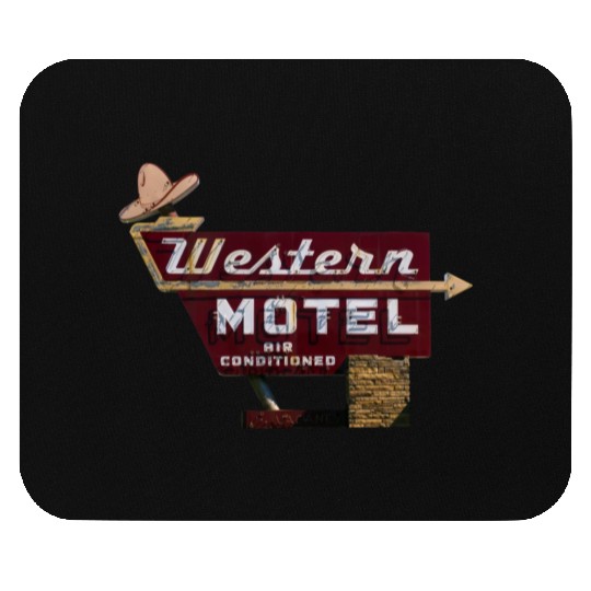 Route 66 Neon Western Motel Bethany Oklahoma Mouse Pads