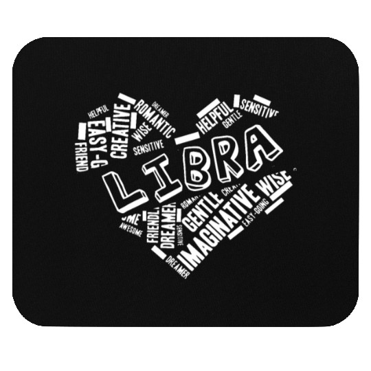 Libra Heart Word Cloud Doodle Astrology Zodiac Sta Mouse Pads