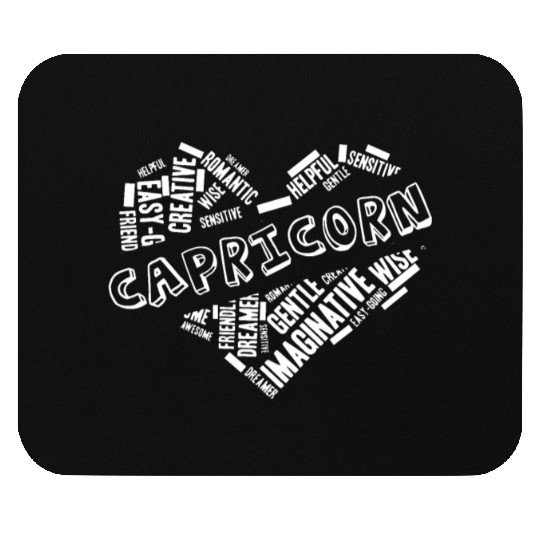 Capricorn Heart Word Cloud Doodle Astrology Zodiac Mouse Pads