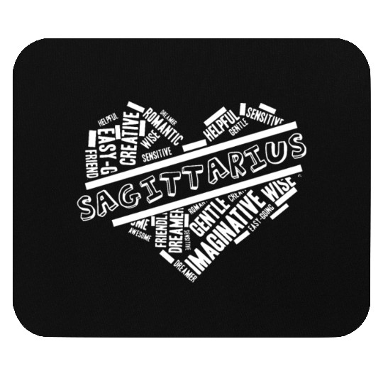 Sagittarius Heart Word Cloud Doodle Astrology Zodi Mouse Pads