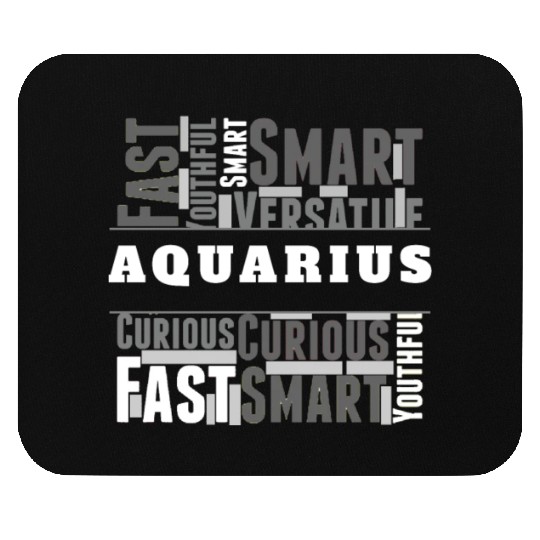 Aquarius Zodiac Star Sign Word Cloud Square Monoch Mouse Pads