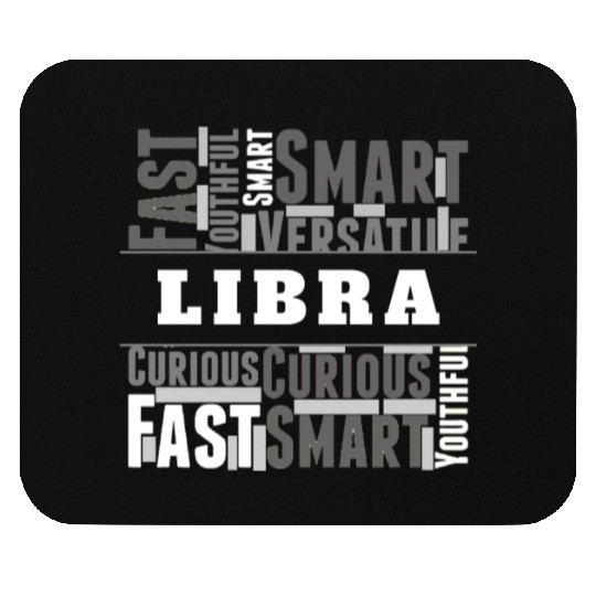 Libra Zodiac Star Sign Word Cloud Square Monochrom Mouse Pads