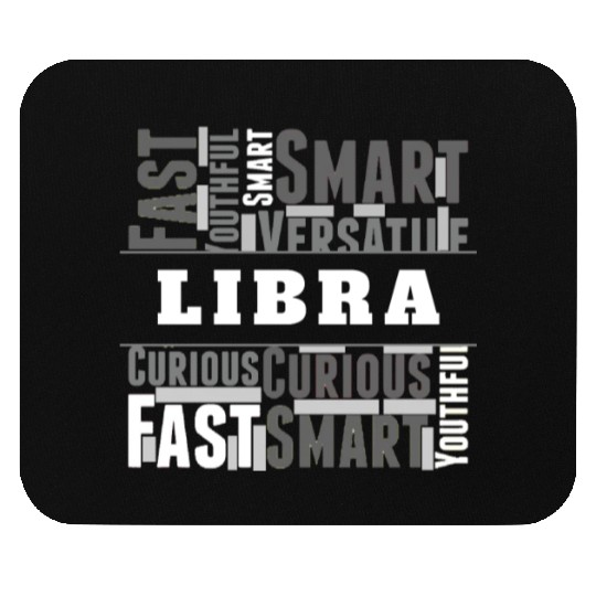 Libra Zodiac Star Sign Word Cloud Square Monochrom Mouse Pads