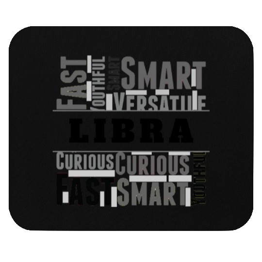 Libra Zodiac Star Sign Word Cloud Square Monochrom Mouse Pads
