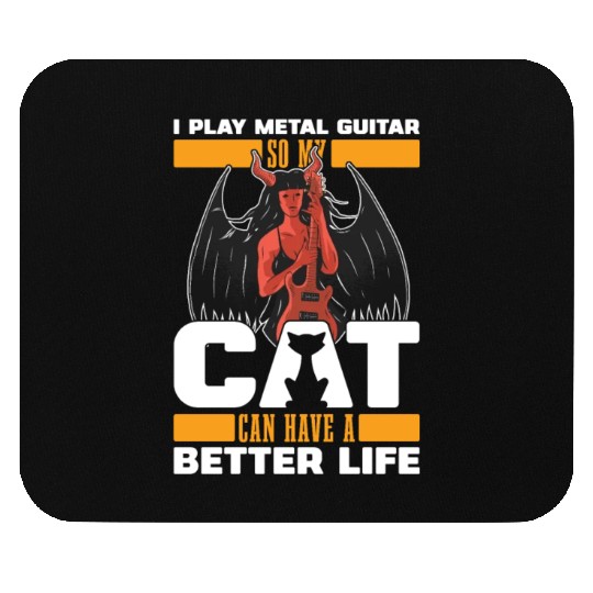 Metal Guitar Cat Mouse Pads