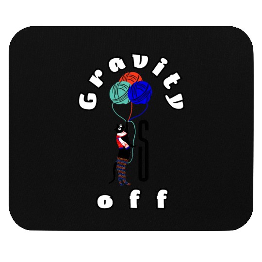 funny cat /gravity is off Mouse Pads