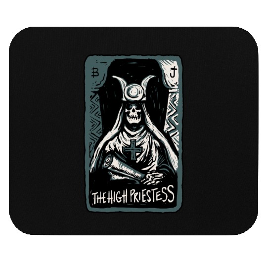 The High Priestess Skeleton Skull Tarot Card Mouse Pads