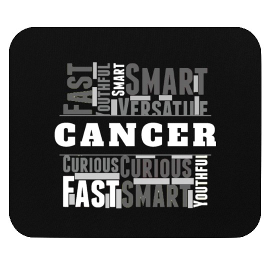 Cancer Zodiac Star Sign Word Cloud Square Monochro Mouse Pads