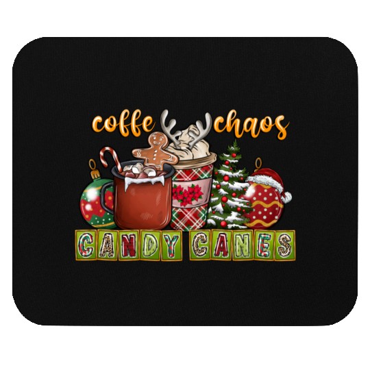 Coffe Chaos Candy Canes Mouse Pads