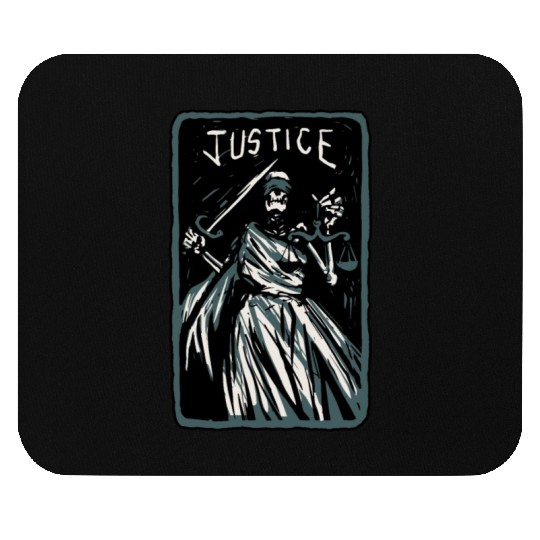 Justice Skeleton Skull Tarot Card Mouse Pads