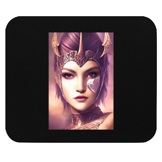 Warrior princess wearing gothic plate dark fantasy Mouse Pads