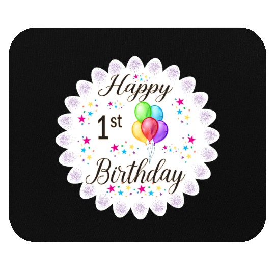 Happy 1st Birthday with Balloons Mouse Pads