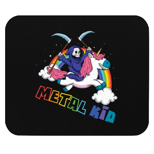 Metal Kid Music Unicorn Skeleton Rocker Rock Heavy Mouse Pads