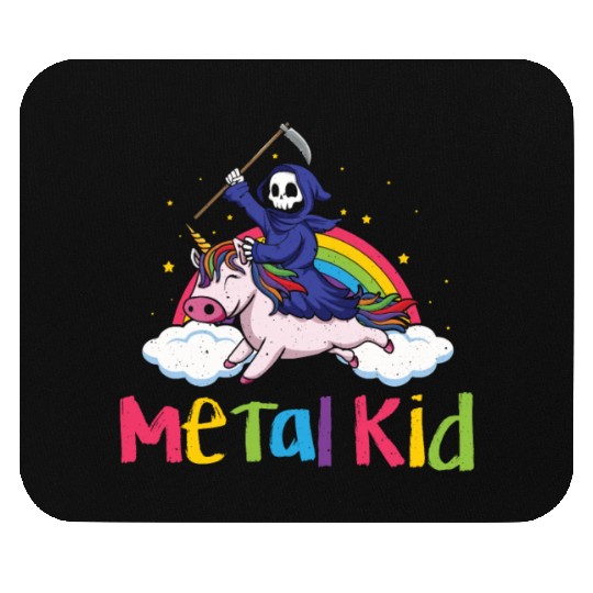 Metal Kid Music Unicorn Skeleton Grim Rock Heavy Mouse Pads