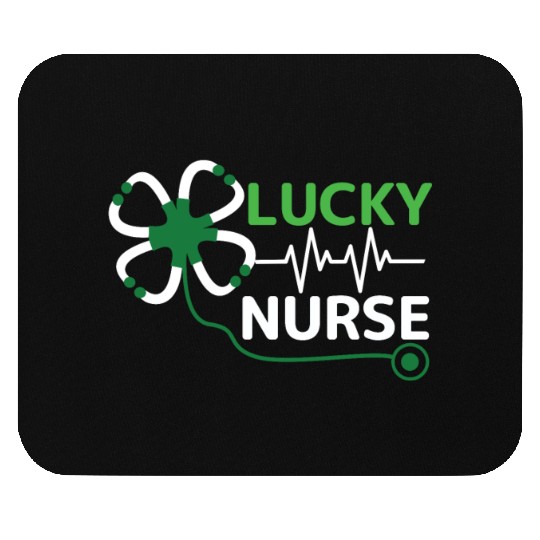 Saint Patrick Day Clover Lucky Nurse Mouse Pads