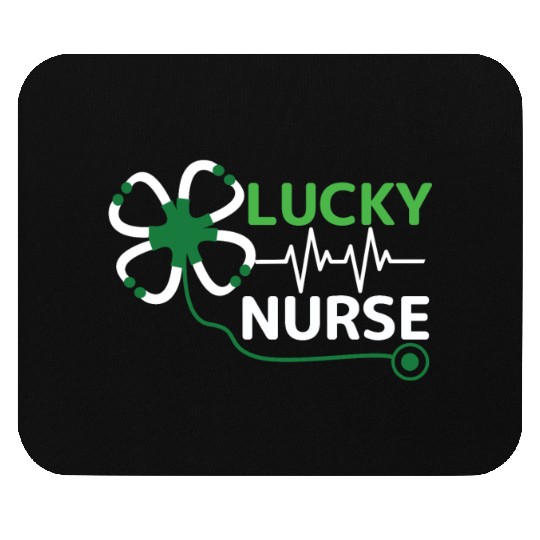 Saint Patrick Day Clover Lucky Nurse Mouse Pads