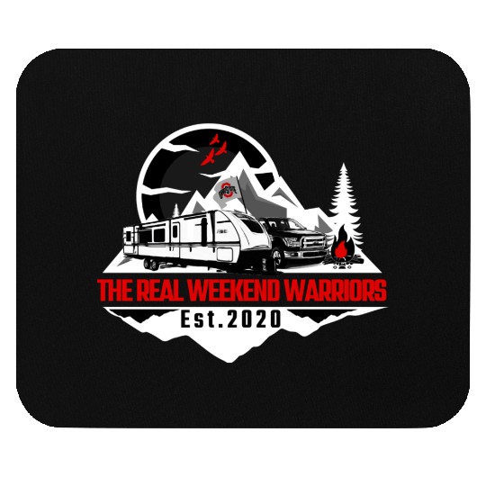 The Real Weekend Warriors Latest Logo in Red Mouse Pads