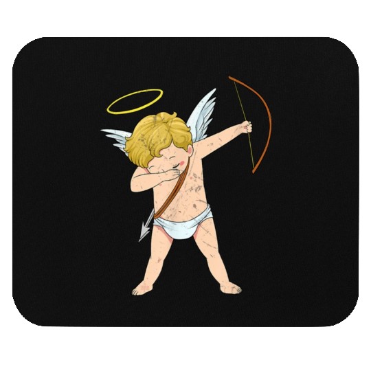Cupid Dabbing Cute Funny Angel Bow Arrow Valentine Mouse Pads