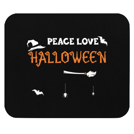 Peace Love Halloween - Halloween Mouse Pads