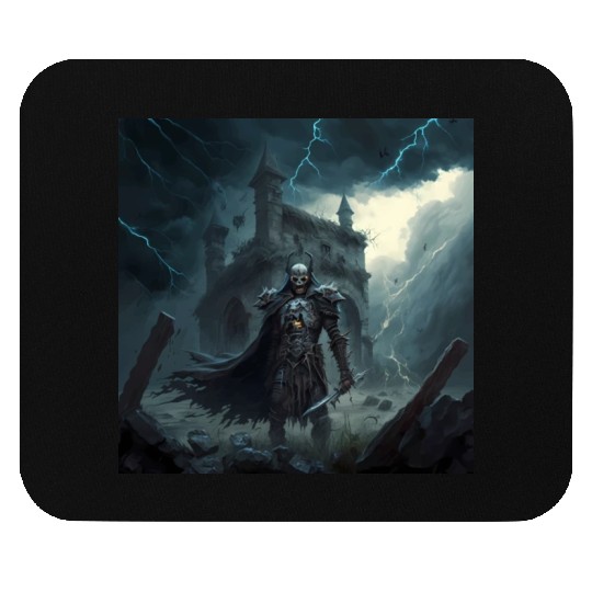 Death Knight in Thunderstorm Mouse Pads